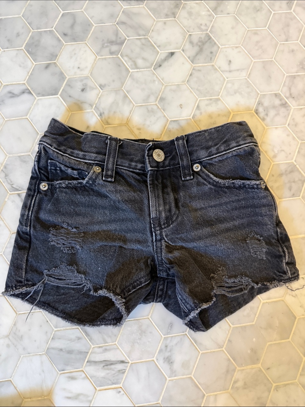 Gap kids size 5 Distressed Black Denim Shorts